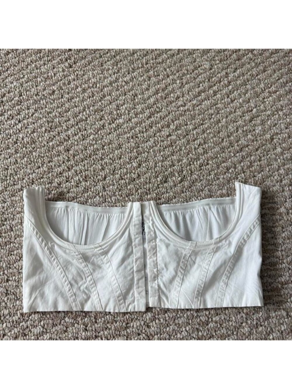 Princess Polly White Cotton Strapless Corset Bustier with Hook Front